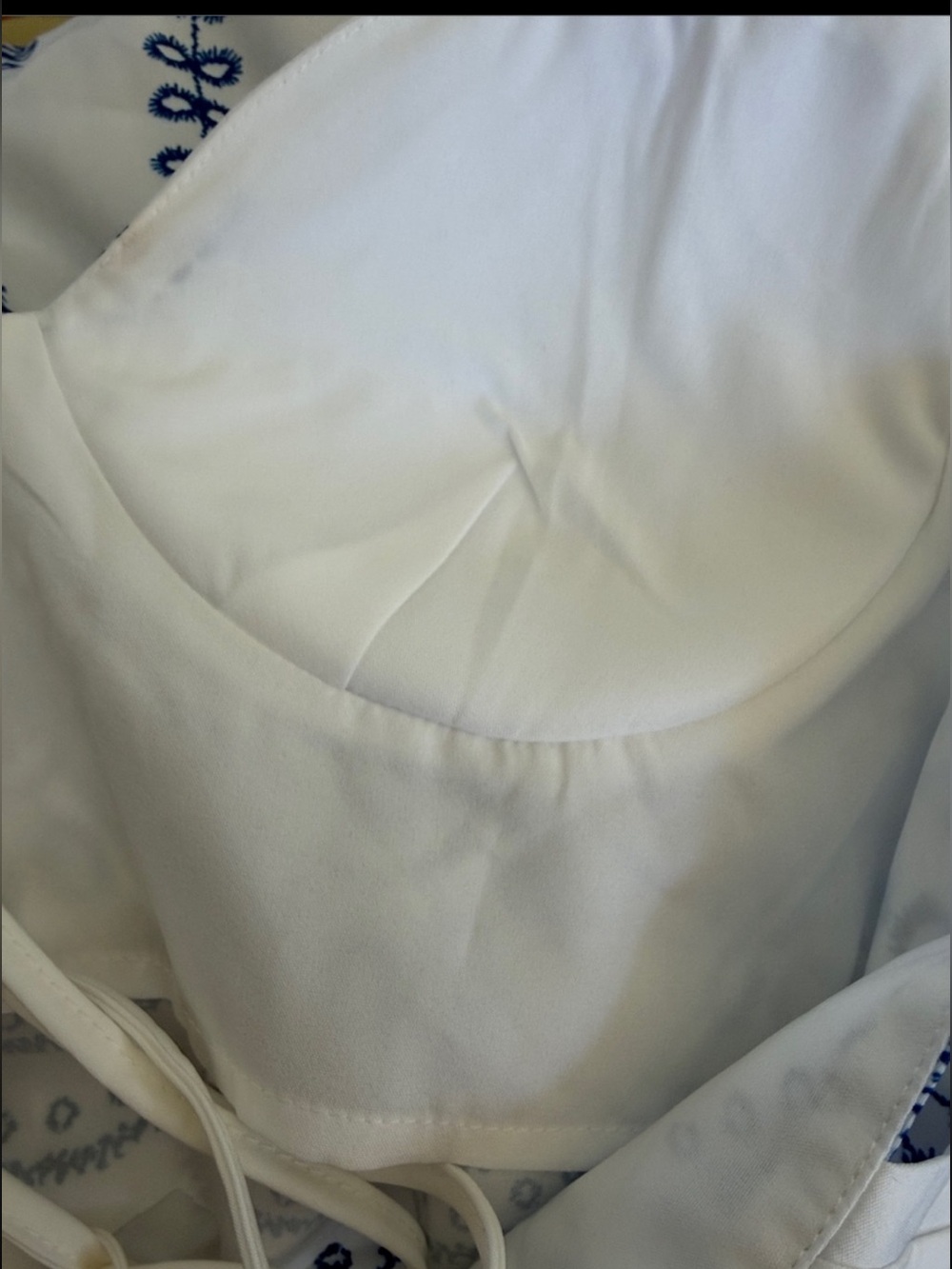 NWT-COMMENSE White and Blue Embroidered Maxi Skirt & Top set - Picture 6 of 11